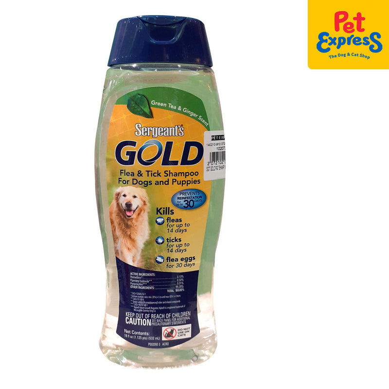 Sergeant's Gold Flea and Tick Green Tea and Ginger Scent Dog Shampoo 18oz