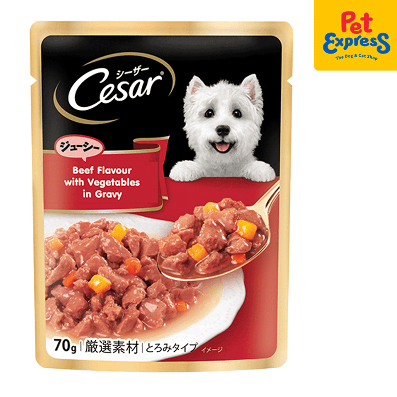 Cesar Beef with Vegetables in Gravy Wet Dog Food 70g (16 pouches)