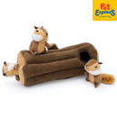 Zippy Paws Burrow Chipmunks Log Plush Dog Toy