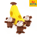 Zippy Paws Burrow Monkey and Banana Plush Dog Toy