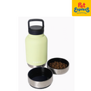 Porta Water Bottle with Detachable Pet Bowls Pet Feeder Lime Green 32oz