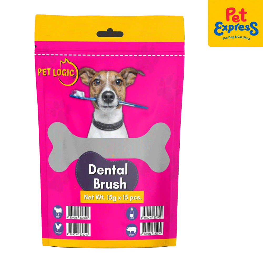 Pet Logic Dental Brush Beef Dog Treats 15g Pet Express