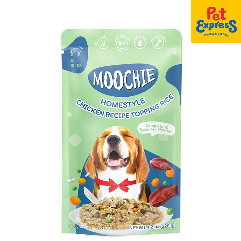 Moochie Adult Homestyle Chicken and Rice Wet Dog Food 120g (12 pouches)