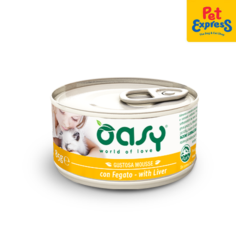 Oasy Tasty Mousse with Liver Wet Cat Food 85g (6 cans)