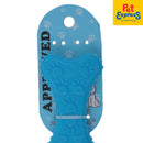 Approved Flat Bone with Paw Spike Dog Toy 4 inches Blue