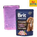 Brit Premium By Nature Puppy Fillets in Gravy Turkey and Carrots Wet Dog Food 85g (24 pouches)