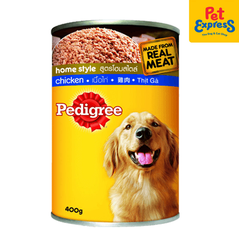 Pedigree Adult Chicken and Liver Wet Dog Food 400g (3 cans)_front