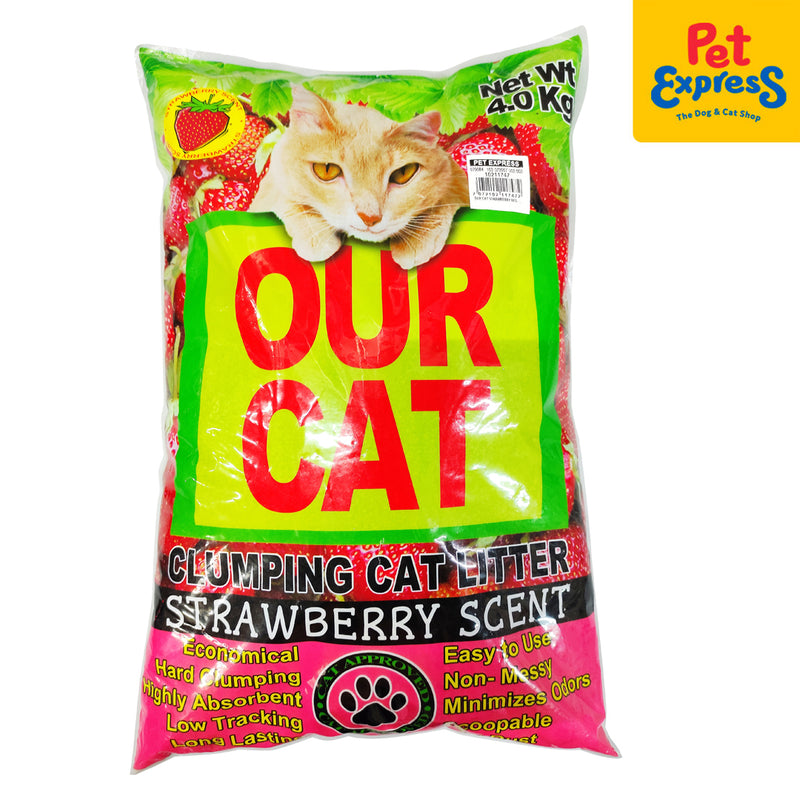 Our Cat Clumping Strawberry Cat Litter 4kg