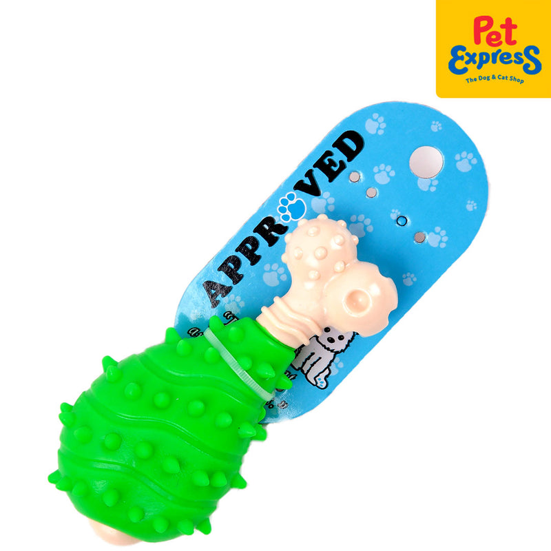 Approved Chicken Leg with Spike Dog Toy Green_side