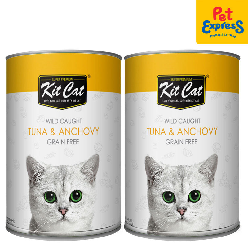Kit Cat Grain Free Tuna and Anchovy Wet Cat Food 400g (2 cans)