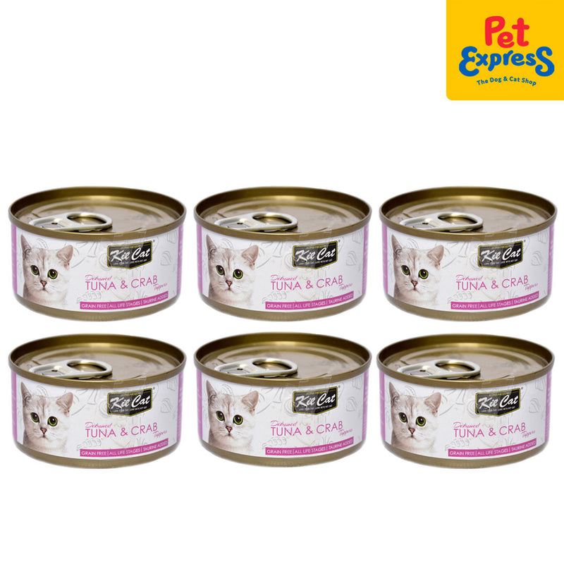 Kit Cat Deboned Tuna and Crab Wet Cat Food 80g (6 cans)