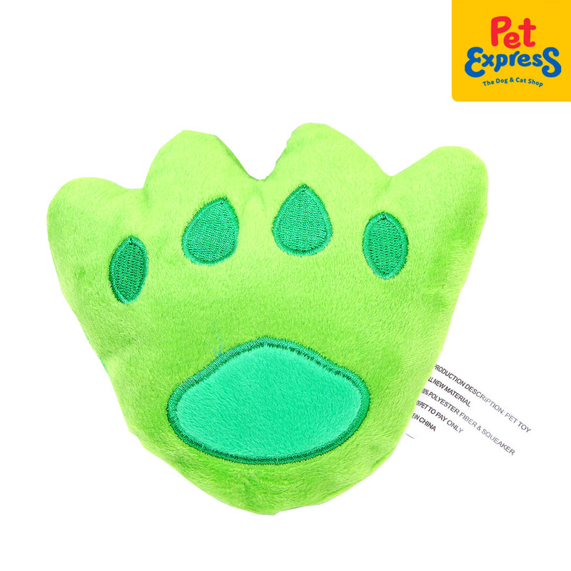 Approved Plush Paw Shape Dog Toy Green_front
