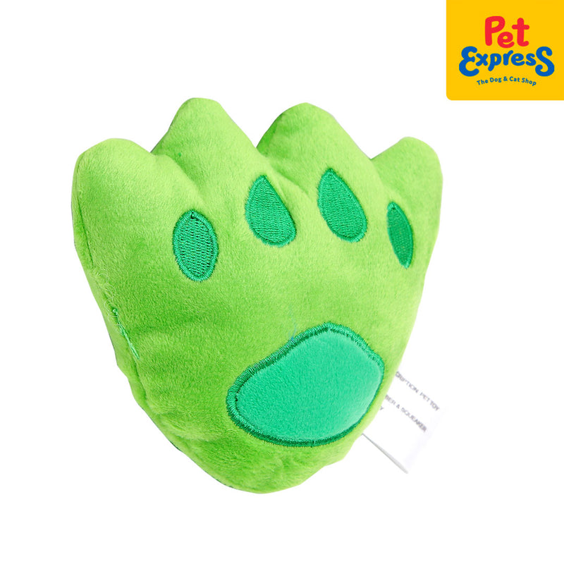 Approved Plush Paw Shape Dog Toy Green_side