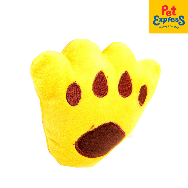 Approved Plush Paw Shape Dog Toy Yelllow_side a
