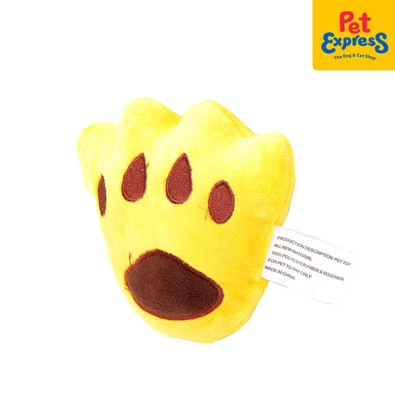 Approved Plush Paw Shape Dog Toy Yellow_side b