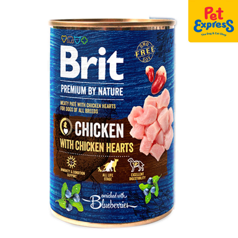 Brit Premium by Nature Chicken with Hearts Wet Dog Food 400g (2 cans)