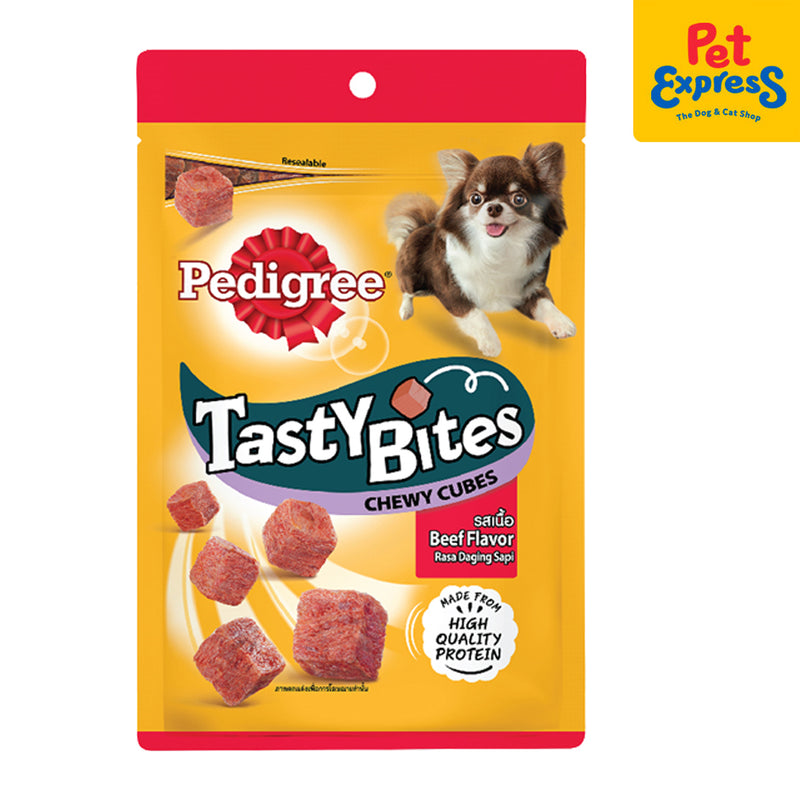 Pedigree Tasty Bites Chewy Cubes Beef Dog Treats 50g_front