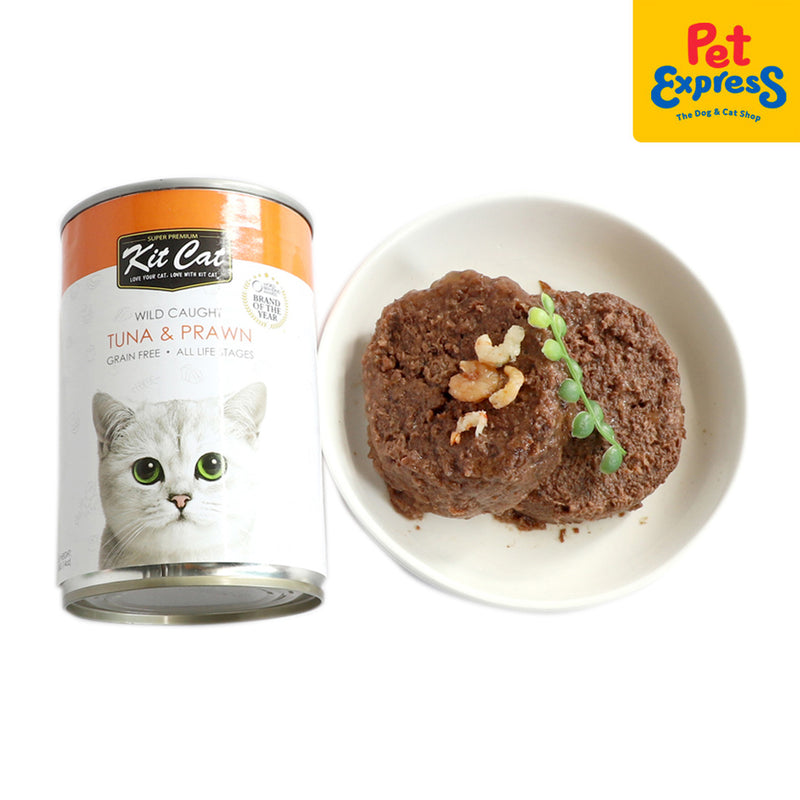 Kit Cat Grain Free Tuna and Prawn Wet Cat Food 400g (2 cans)