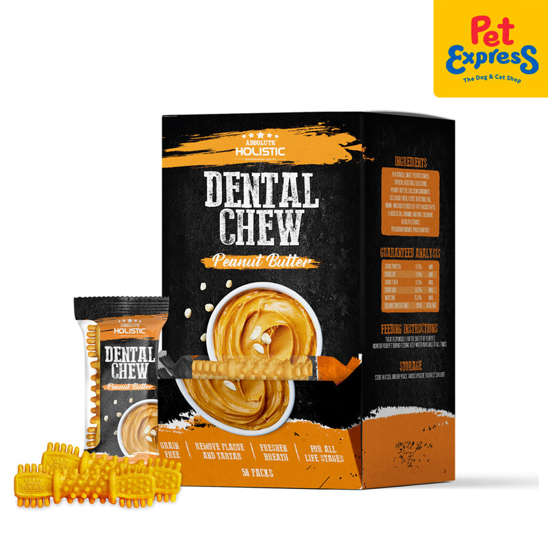 Absolute Holistic Dental Chew Peanut Butter Dog Treats 25g