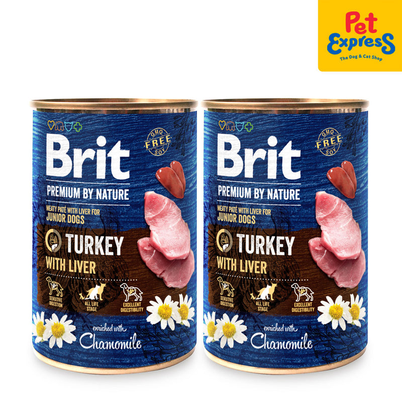 Brit Premium by Nature Puppy Turkey with Liver Wet Dog Food 400g (2 cans)