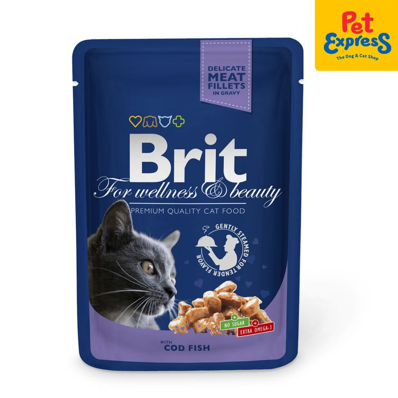 Brit Premium Cod Fish Wet Cat Food 100g (24 pouches)