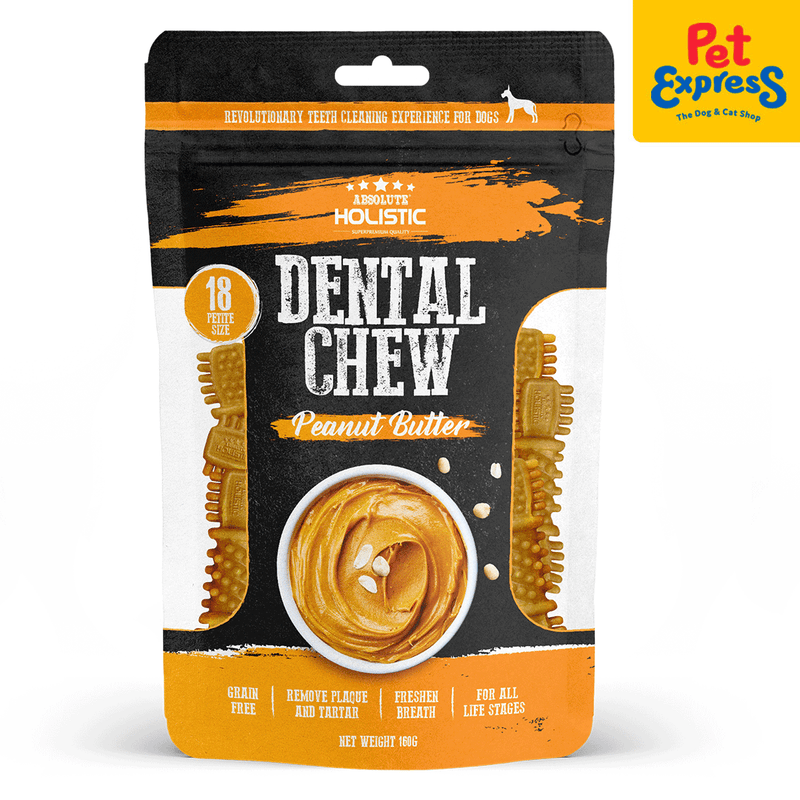 Absolute Holistic Dental Chew Peanut Butter Dog Treats 160g