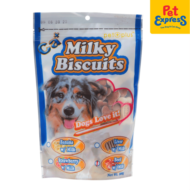Pet Plus Calcium Milky Biscuit Beef and Milk Dog Treats_front
