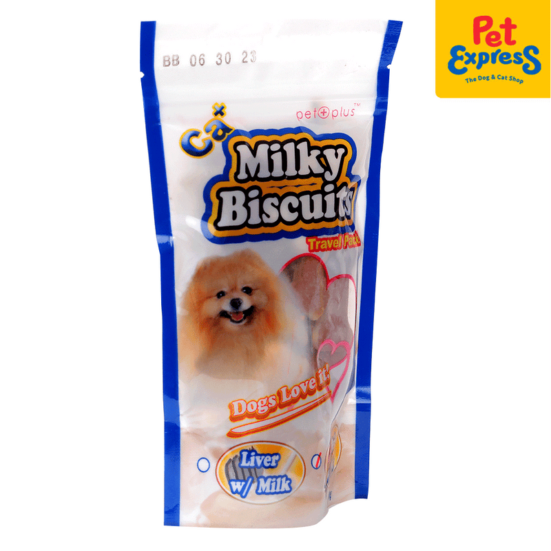 Pet Plus Calcium Milky Biscuit Travel Pack Beef and Milk Dog Treats 70g_side
