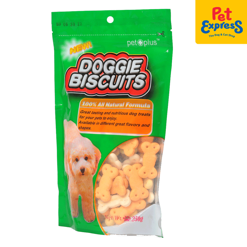Pet Plus Doggie Biscuits Bone Shape Dog Treats 250g_side