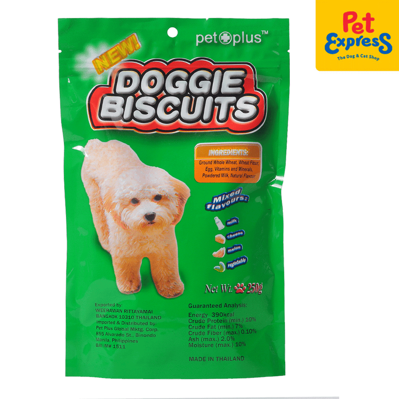 Pet Plus Doggie Biscuits Round Shape Dog Treats 250g_back