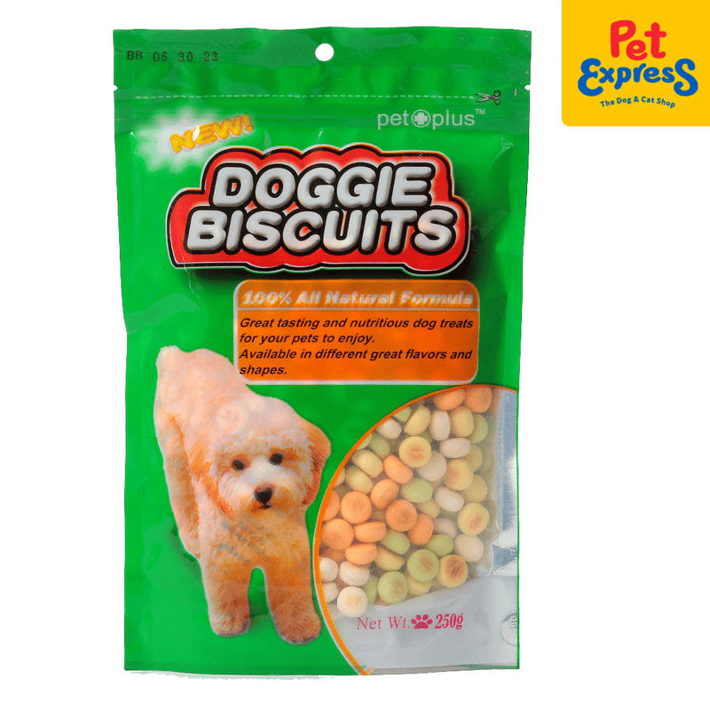 Pet Plus Doggie Biscuits Round Shape Dog Treats 250g_front