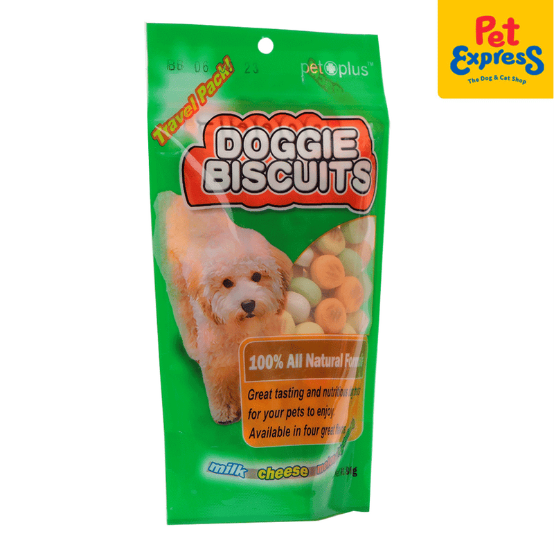 Pet Plus Doggie Biscuits Round Shape Dog Treats 80g_side