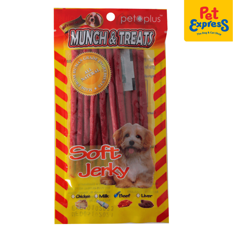 Pet Plus Munch and Treats Soft Jerky Beef Dog Treats_front