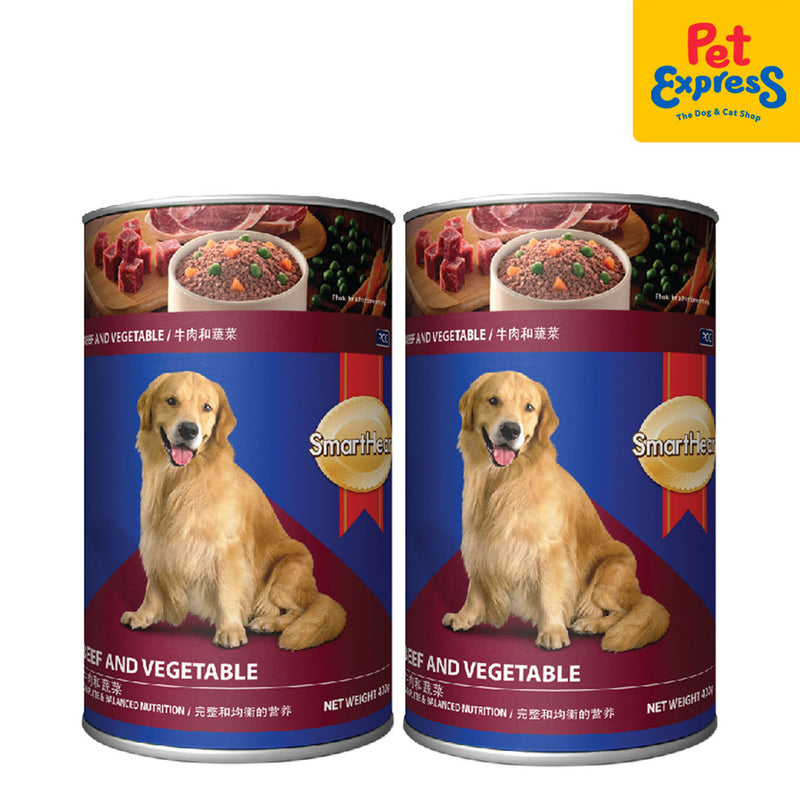 SmartHeart Adult Beef and Vegetable Wet Dog Food 400g (2 cans)