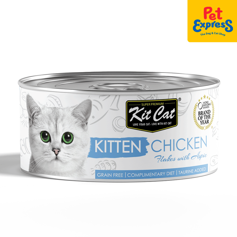 Kit Cat Kitten Chicken Flakes with Aspic Wet Cat Food 80g (6 cans)