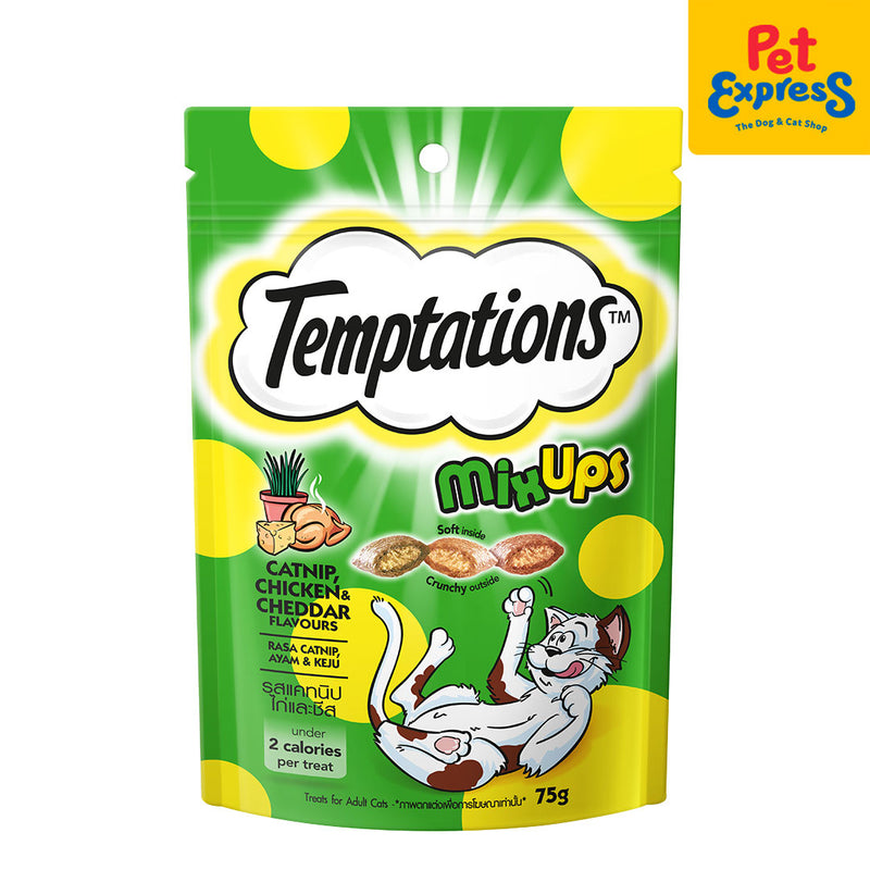 Temptations Mix Ups Catnip, Chicken and Cheddar Cat Treats 75g