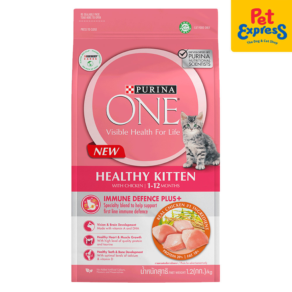 Purina One Healthy Kitten Chicken Dry Cat Food 1.2kg Pet Express