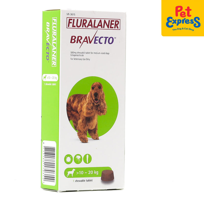 Bravecto Tick and Flea for Medium Dogs 500mg >10-20kg