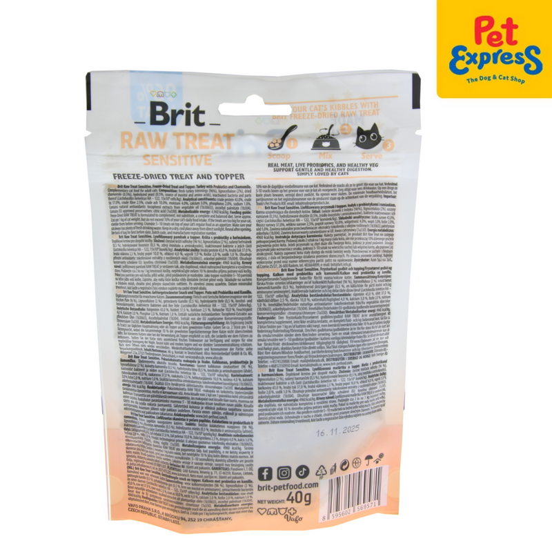 Brit Care Freeze Dried Topper Raw Treat Sensitive Cat Treats 40g