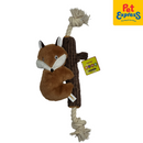 Pet Pals Plush Squeaky Fox in the Tree Dog Toy 28cm