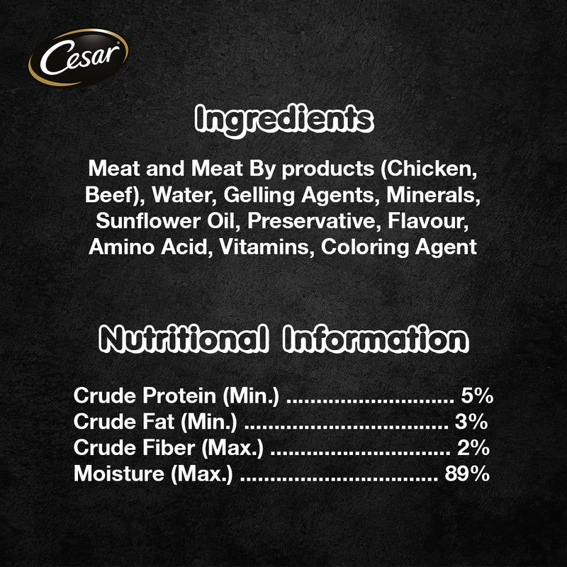 Cesar Adult Beef and Liver Wet Dog Food 100g (12 pcs)
