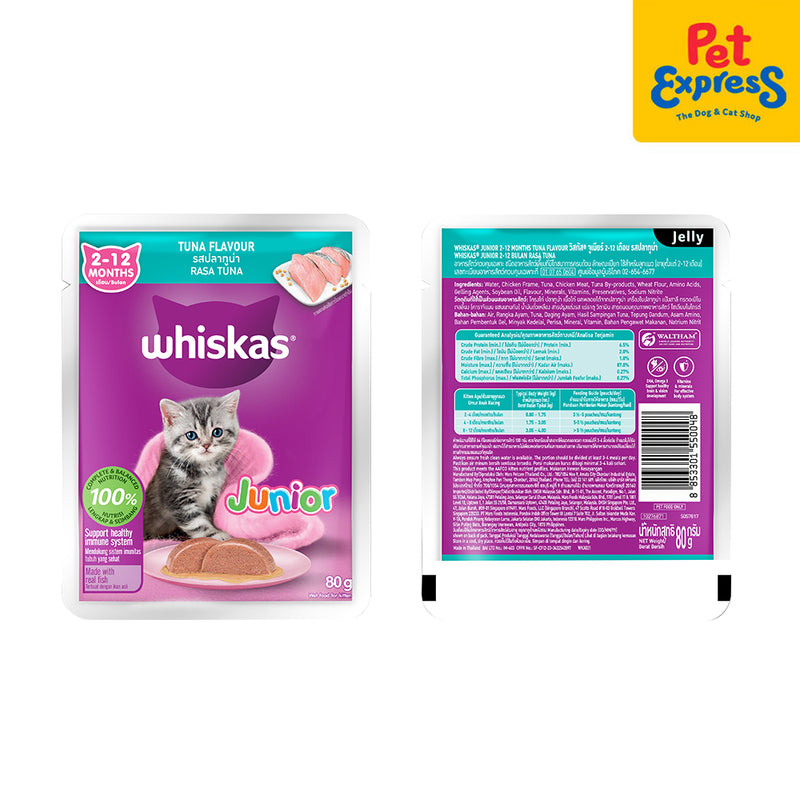 Whiskas Junior Tuna Wet Cat Food 80g (14 pouches)