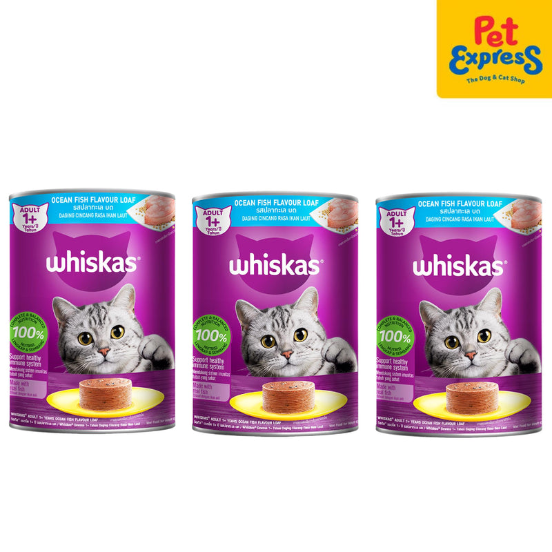 Whiskas Adult Ocean Fish Wet Cat Food 400g (3 cans)