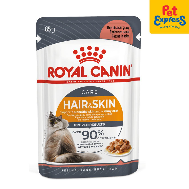 Royal Canin Feline Care Nutrition Adult Hair and Skin Wet Cat Food 85g (12 pouches)