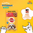 Pedigree Adult Beef Chunks in Gravy Wet Dog Food 130g (12 pouches)
