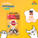 Pedigree Adult Beef Chunks in Gravy Wet Dog Food 130g (12 pouches)