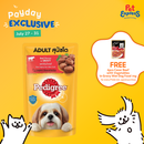 Pedigree Adult Beef Chunks in Gravy Wet Dog Food 130g (12 pouches)