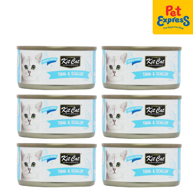 Kit Cat Deboned Tuna and Scallop Wet Cat Food 80g (6 cans)