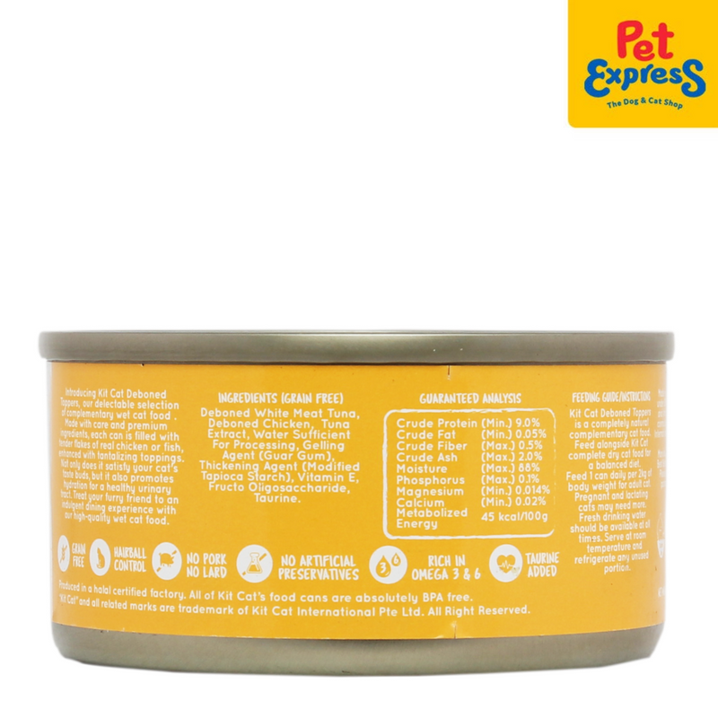 Kit Cat Deboned Tuna and Chicken Wet Cat Food 80g (6 cans)