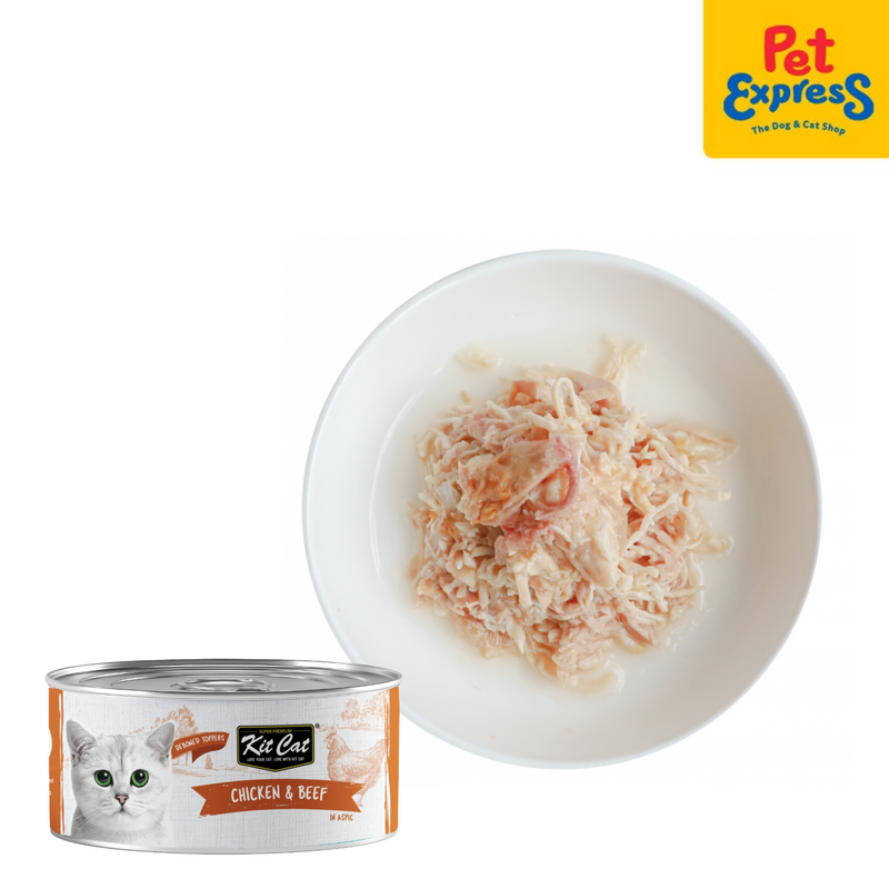 Kit Cat Deboned Chicken and Beef Wet Cat Food 80g (6 cans)